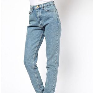 American Apparel Medium Wash High Waist Jeans